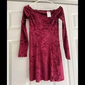 Red velour dress